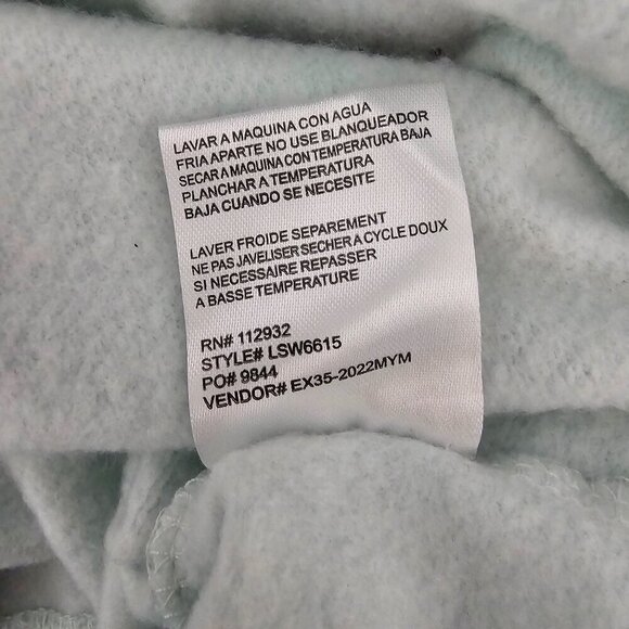 Relaxx Cherry Print Pull Over Cropped Light Green Long Sleeve Sweatshirt Top - Picture 6 of 6